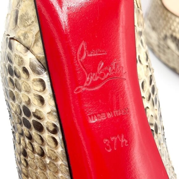 Christian Louboutin Bianca 120 Python Round Tpe Platform Stiletto High Heels - Picture 6 of 8